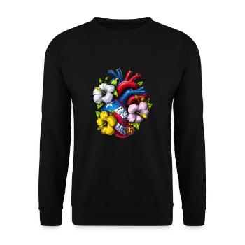 Puerto Rico Boricua Heart - Unisex Sweatshirt - black - Front - Alina (178cm) & Michal (187cm)