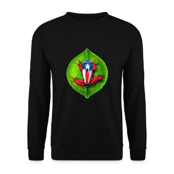 Puerto Rico Flag Coqui Frog - Unisex Sweatshirt - black - Front - Alina (178cm) & Michal (187cm)