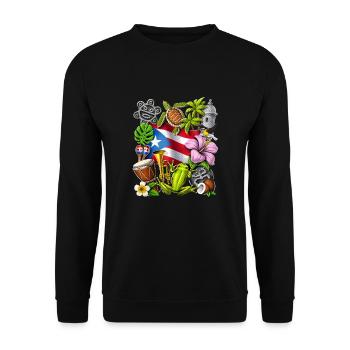 Puerto Rico Boricua Pride - Unisex Pullover - Schwarz - Vorne - Alina (178cm) & Michal (187cm)