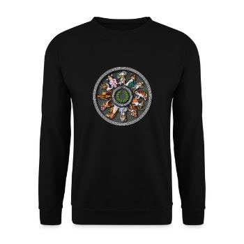 Dieux de la mythologie grecque antique - Sweat-shirt Unisexe - noir - Devant - Alina (178cm) & Michal (187cm)