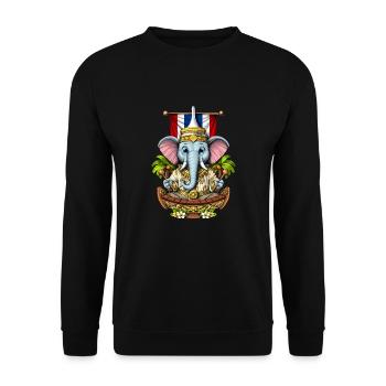 Éléphant de Thaïlande - Sweat-shirt Unisexe - noir - Devant - Alina (178cm) & Michal (187cm)