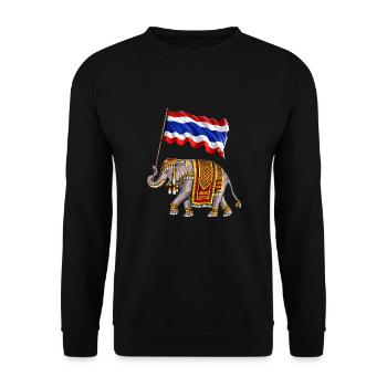 Thailand Elephant Thai Flag - Unisex Sweatshirt - black - Front - Alina (178cm) & Michal (187cm)