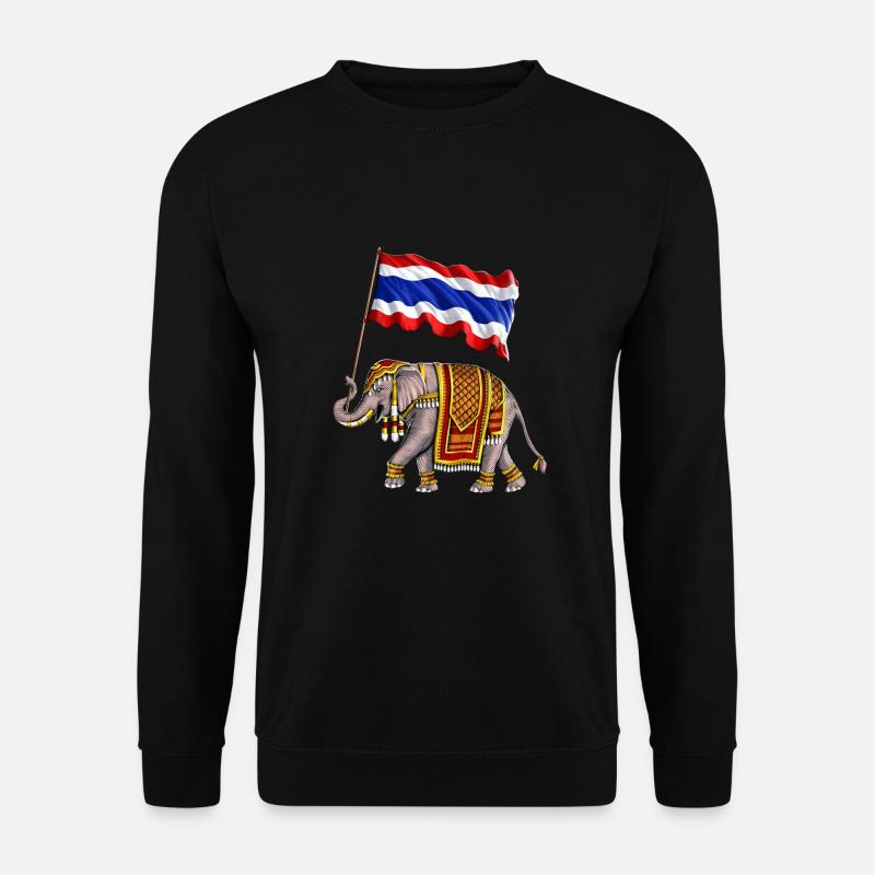 Éléphant de Thaïlande Drapeau Thaï - Sweat-shirt Unisexe - noir