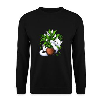 Chat et plantes d’intérieur - Sweat-shirt Unisexe - noir - Devant - Alina (178cm) & Michal (187cm)