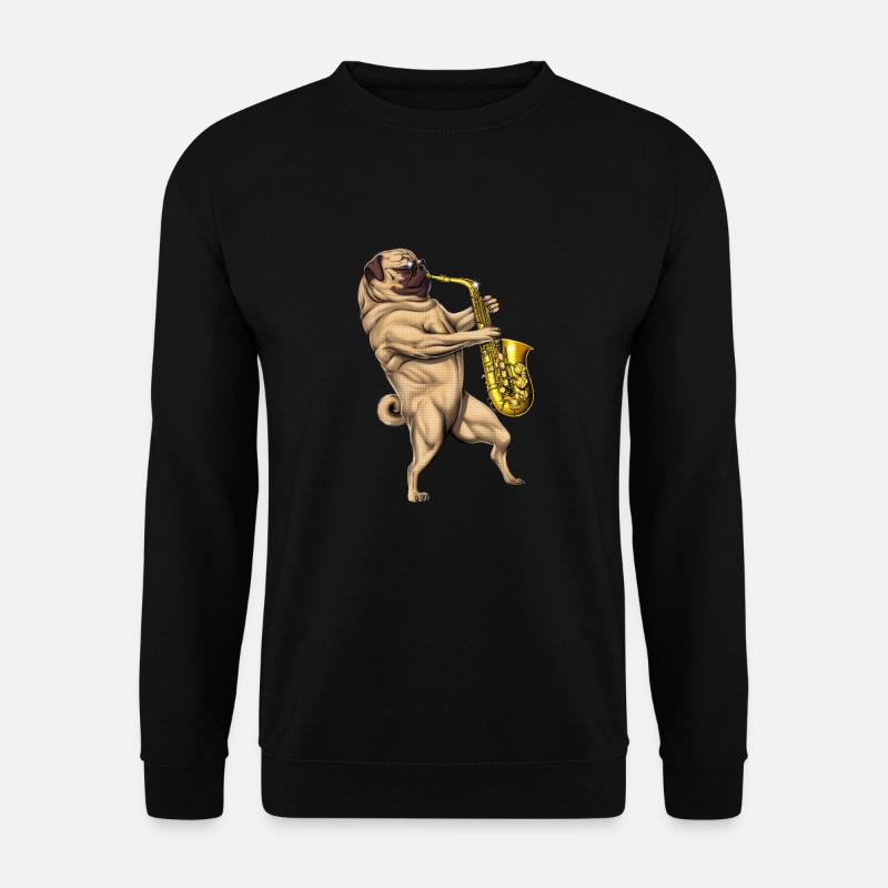 Pug Saxophone Player - Unisex Sweatshirt - black