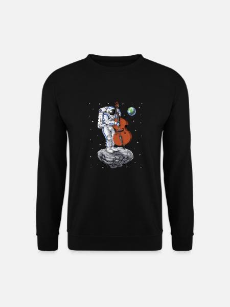 Astronaut Kontrabassist - Unisex Pullover - Schwarz