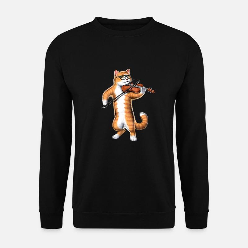 Chat jouant du violon - Sweat-shirt Unisexe - noir
