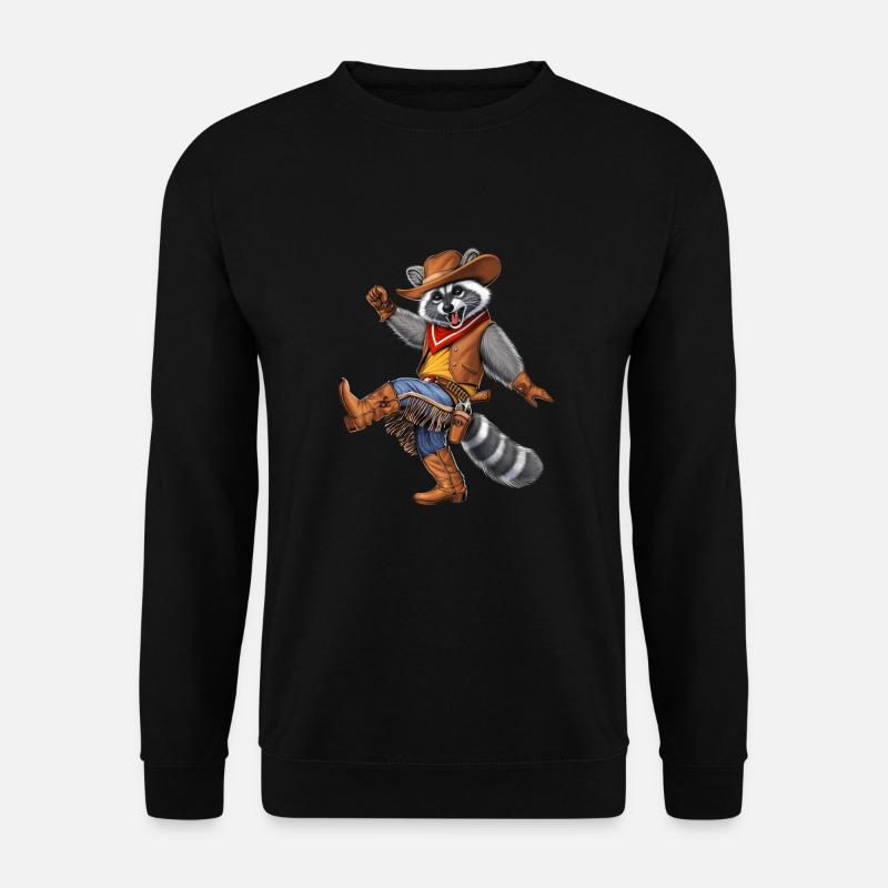 Waschbär Cowboy - Unisex Pullover - Schwarz