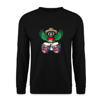 Cuba Trogon Bird Drum - Unisex Sweatshirt - black - Front - Alina (178cm) & Michal (187cm)