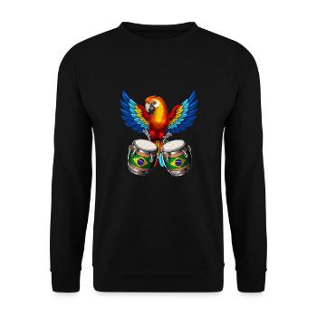 Brasilianischer Papagei - Unisex Pullover - Schwarz - Vorne - Alina (178cm) & Michal (187cm)