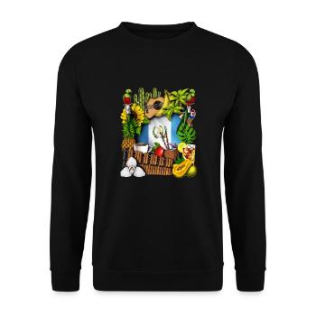 Guatemala-Symbole - Unisex Pullover - Schwarz - Vorne - Alina (178cm) & Michal (187cm)