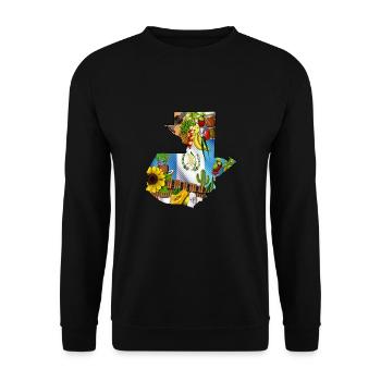 Karte von Guatemala - Unisex Pullover - Schwarz - Vorne - Alina (178cm) & Michal (187cm)