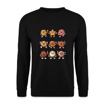 Lustige Kekse - Unisex Pullover - Schwarz - Vorne - Alina (178cm) & Michal (187cm)