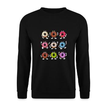 Beignets drôles - Sweat-shirt Unisexe - noir - Devant - Alina (178cm) & Michal (187cm)