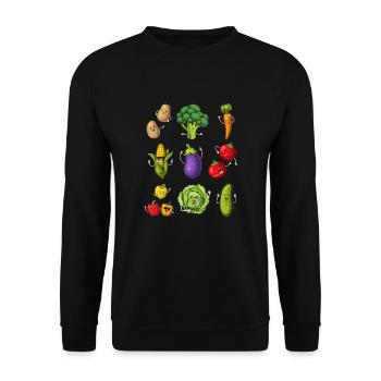 Drôles de légumes - Sweat-shirt Unisexe - noir - Devant - Alina (178cm) & Michal (187cm)