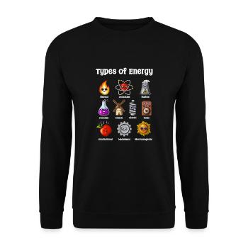 Physics Types Of Energy - Unisex Sweatshirt - black - Front - Alina (178cm) & Michal (187cm)