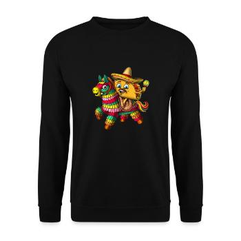 Mexikanischer Taco mit Pinata - Unisex Pullover - Schwarz - Vorne - Alina (178cm) & Michal (187cm)