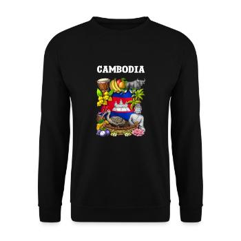 Cambodia - Unisex Sweatshirt - black - Front - Alina (178cm) & Michal (187cm)