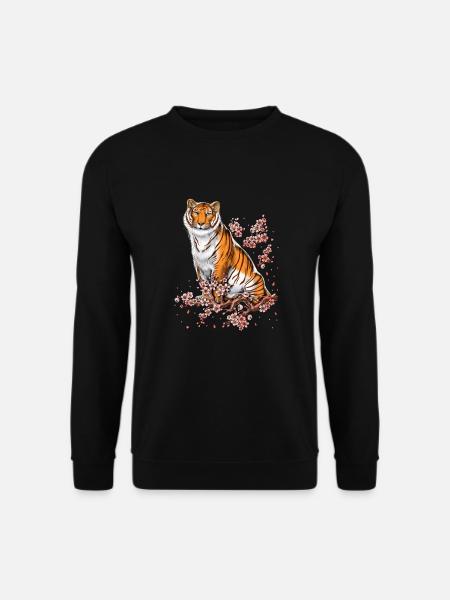 Cherry Blossom Tiger - Unisex Sweatshirt - black