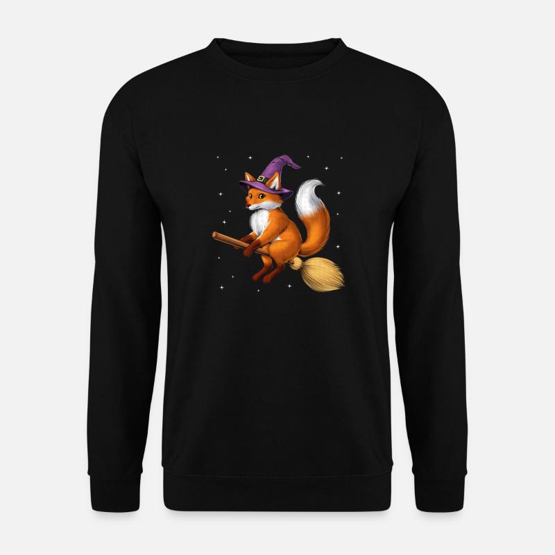 Fuchs Hexe Reitbesen - Unisex Pullover - Schwarz