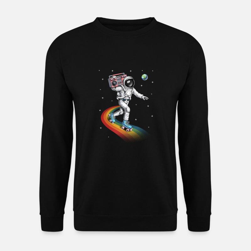 Astronaut Rollschuhlaufen - Unisex Pullover - Schwarz