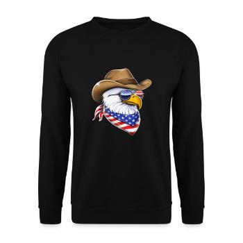 Pygargue à tête blanche américain Cowboy - Sweat-shirt Unisexe - noir - Devant - Alina (178cm) & Michal (187cm)