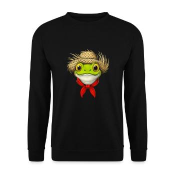 Puerto Rico Coqui Frog - Unisex Sweatshirt - black - Front - Alina (178cm) & Michal (187cm)