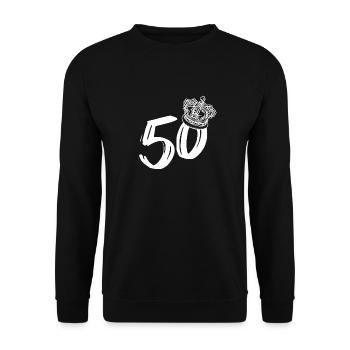 50ème anniversaire 50 ans couronne 50 ans cadeau - Sweat-shirt Unisexe - noir - Devant - Alina (178cm) & Michal (187cm)
