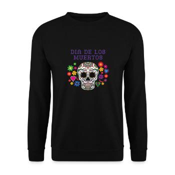 Halloween Dia de los Muertos mexikanische spanische Kokosnuss - Unisex Pullover - Schwarz - Vorne - Alina (178cm) & Michal (187cm)