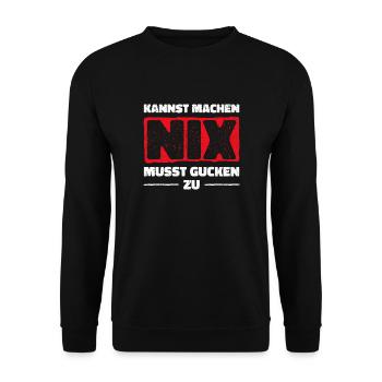 stress stressig arbeit Büroleben Bürohumor - Unisex Pullover - Schwarz - Vorne - Alina (178cm) & Michal (187cm)