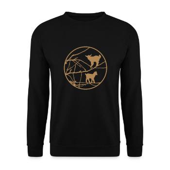 Des petits agneaux chèvres comme silhouettes dans l’arbre - Sweat-shirt Unisexe - noir - Devant - Alina (178cm) & Michal (187cm)
