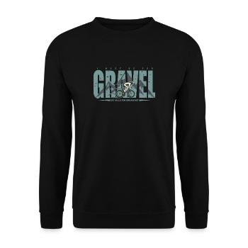 Gravel - Cycling Hills Style - Unisex Sweatshirt - black - Front - Alina (178cm) & Michal (187cm)