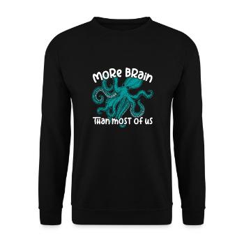 Intelligente Oktopusse - großer Oktopu - Unisex Pullover - Schwarz - Vorne - Alina (178cm) & Michal (187cm)