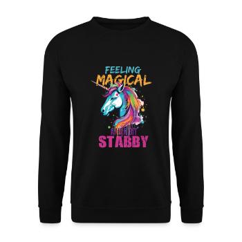 Feeling Magical and a Bit Stabby - Unisex Sweatshirt - black - Front - Alina (178cm) & Michal (187cm)