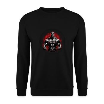 Bodybuilding Extreme Motivation Skull Six Pack - Sweat-shirt Unisexe - noir - Devant - Alina (178cm) & Michal (187cm)