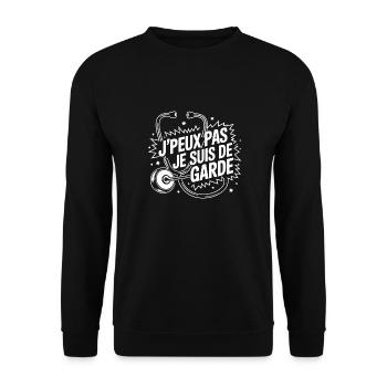 I can't, I'm on call - Unisex Sweatshirt - black - Front - Alina (178cm) & Michal (187cm)