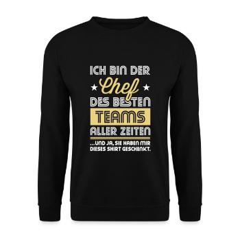 Chef Lustig Geschenk bestes Team aller Zeiten 2C - Unisex Pullover - Schwarz - Vorne - Alina (178cm) & Michal (187cm)