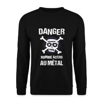 Métalleux cadeau drôle musique métal - Sweat-shirt Unisexe - noir - Devant - Alina (178cm) & Michal (187cm)