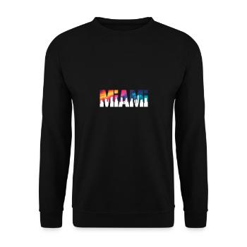 Miami - Cooles Stadtlogo - Unisex Pullover - Schwarz - Vorne - Alina (178cm) & Michal (187cm)
