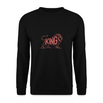 King - Cool Lion Logo - Sweat-shirt Unisexe - noir - Devant - Alina (178cm) & Michal (187cm)