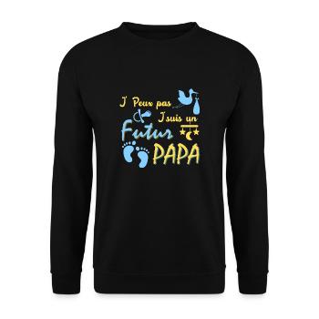 J'peux pas j'suis un futur Papa - Sweat-shirt Unisexe - noir - Devant - Alina (178cm) & Michal (187cm)
