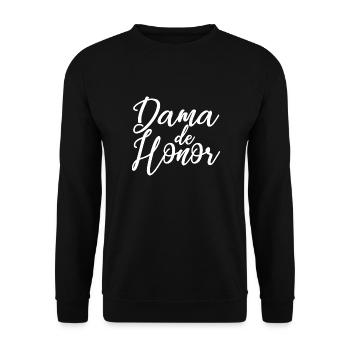 Dama de Honor Bridesmaid Team Bride Wedding Gift - Unisex Sweatshirt - black - Front - Alina (178cm) & Michal (187cm)