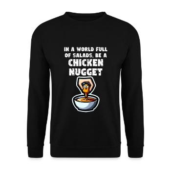 Chicken Nuggets Lustiges Chicken Nugget Meme Nugget - Unisex Pullover - Schwarz - Vorne - Alina (178cm) & Michal (187cm)