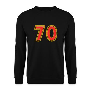 70. 70 ANS. 70e ANNIVERSAIRE. ANNIVERSAIRE 70 ANS. - Sweat-shirt Unisexe - noir - Devant - Alina (178cm) & Michal (187cm)