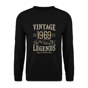 1969 vintage vintage anniversary 1969 - Unisex Sweatshirt - black - Front - Alina (178cm) & Michal (187cm)
