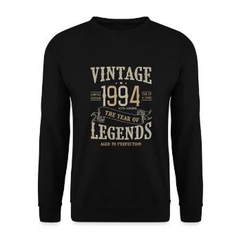 1994 Vintage 1994 Anniversary - Unisex Sweatshirt - black - Front - Alina (178cm) & Michal (187cm)