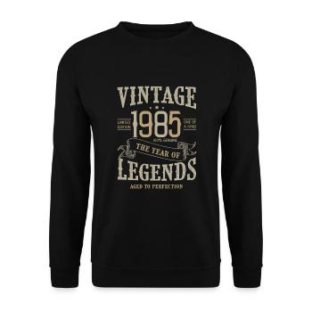1985 Vintage 1985 Anniversary - Unisex Sweatshirt - black - Front - Alina (178cm) & Michal (187cm)