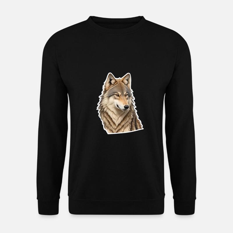 Wolf - Unisex Pullover - Schwarz