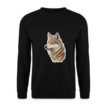 Wolf - Unisex Sweatshirt - black - Front - Alina (178cm) & Michal (187cm)