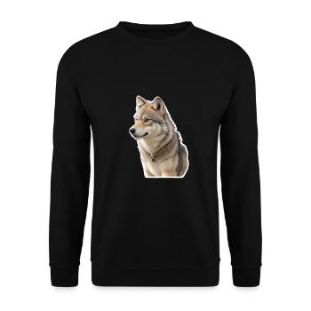 Wolf - Unisex Sweatshirt - black - Front - Alina (178cm) & Michal (187cm)